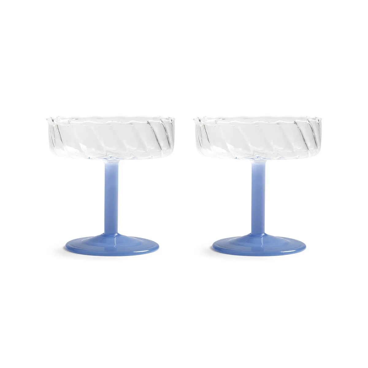 & klevering - Coupe Twirl Flûte à champagne, bleu (set de 2) & klevering - Coupe Twirl Flûte à champagne, bleu (set de 2)