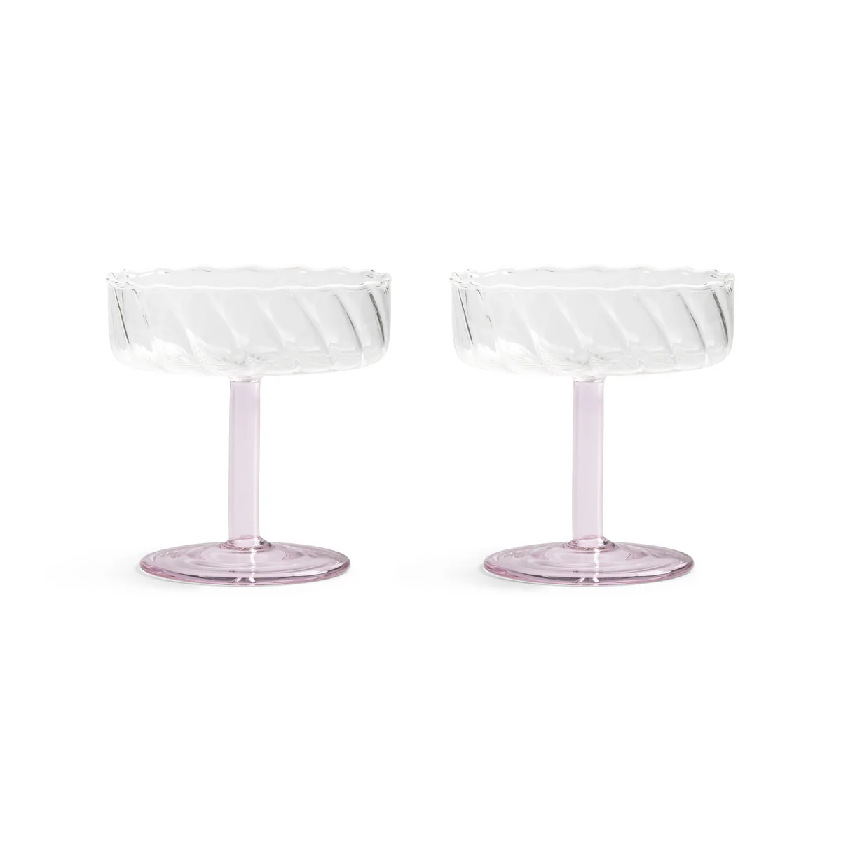 & klevering - Coupe Twirl Flûte à champagne, rose (set de 2) & klevering - Coupe Twirl Flûte à champagne, rose (set de 2)
