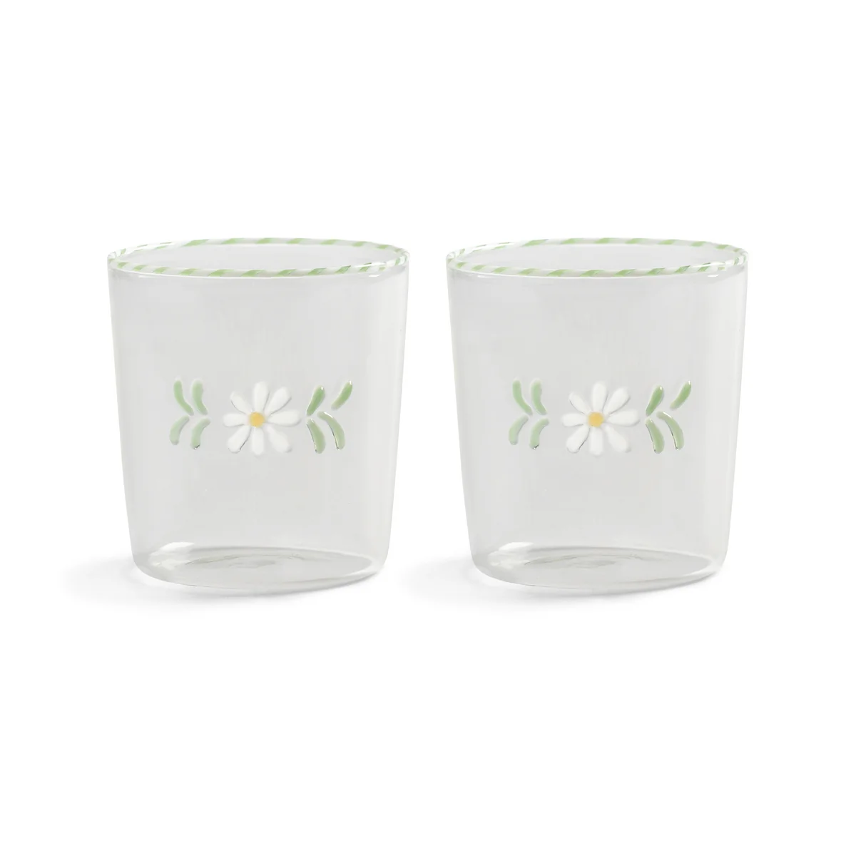 & klevering - Flora Verre à boire 300 ml, blanc (set de 2)