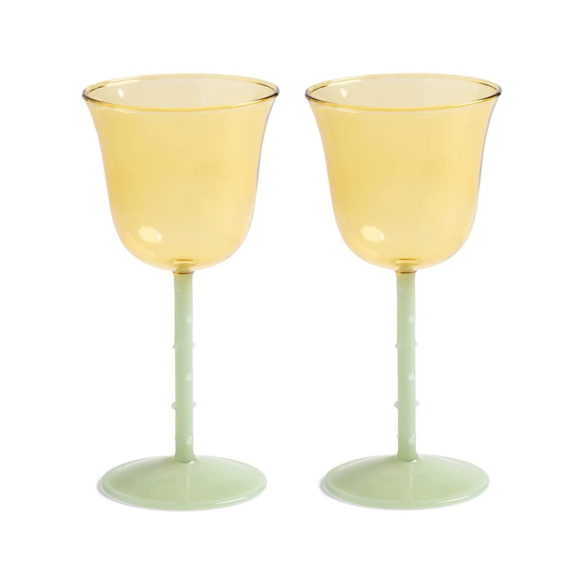 & klevering - Dot Verre à vin 180 ml, jaune (set de 2)