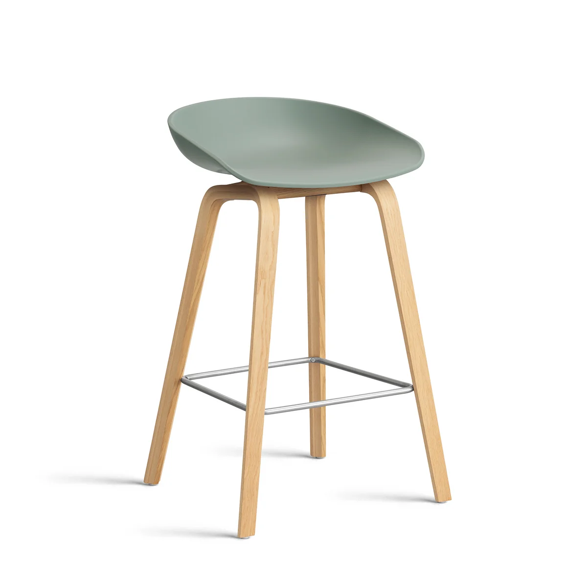 HAY - About A Stool AAS 32 H 65 cm, chêne laqué / acier inoxydable / fall green 2. 0 (patins en plastique) HAY - About A Stool AAS 32 H 65 cm, chêne laqué / acier inoxydable / fall green 2. 0 (patins en plastique)