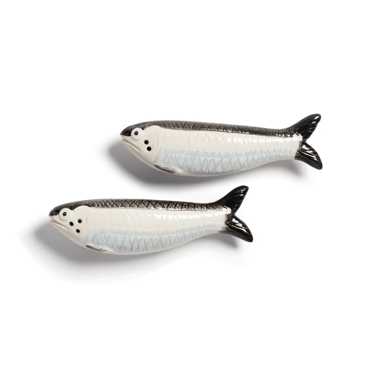 & klevering - Salière et poivrière, Sardine, noir / blanc