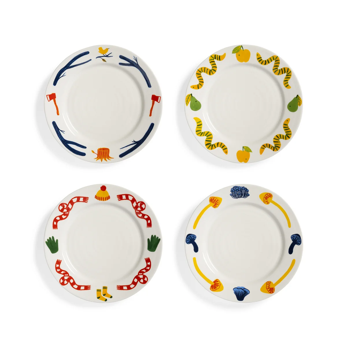 & klevering - Haines Assiette, Ø 22 cm, multicolore (set de 4) & klevering - Haines Assiette, Ø 22 cm, multicolore (set de 4)