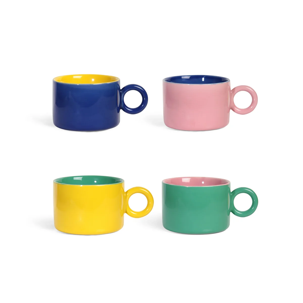 & klevering - Chiquito Tasse, 0,2 L, multicolore (set de 4) & klevering - Chiquito Tasse, 0,2 L, multicolore (set de 4)
