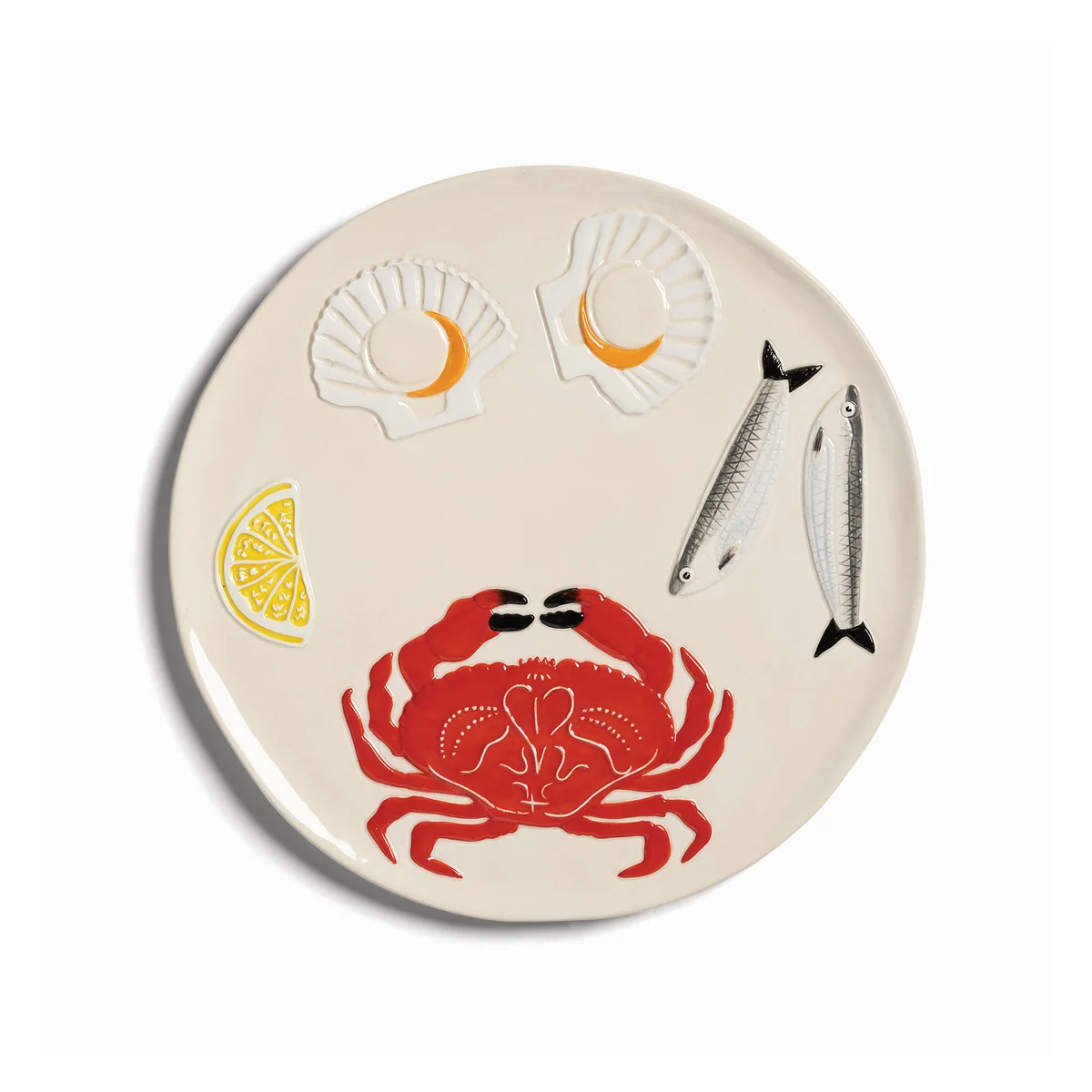 & klevering - De la mer plat de service Ø 26,5 cm, Crab & klevering - De la mer plat de service Ø 26,5 cm, Crab