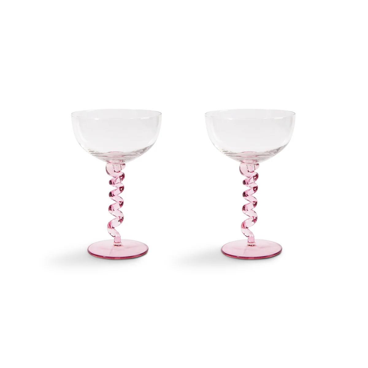 & klevering - Coupe Spiral Flûte à champagne, 0,2 L, rose (lot de 2) & klevering - Coupe Spiral Flûte à champagne, 0,2 L, rose (lot de 2)
