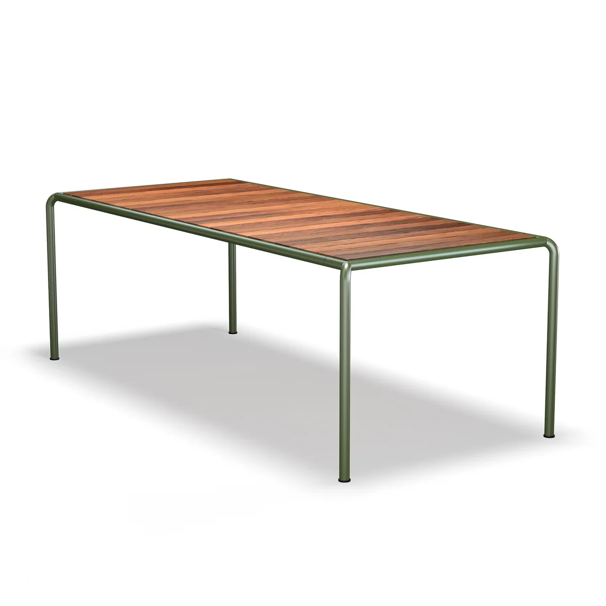 HOUE - Table à manger, 222 x 98 cm, frêne / vert olive