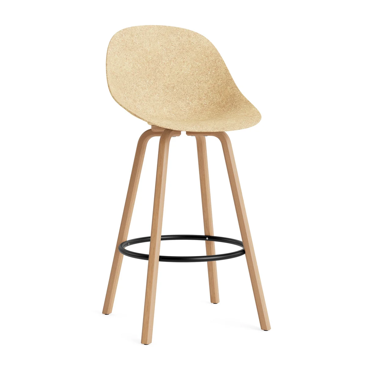 Normann Copenhagen - Mat chaise de bar 75 cm, hemp / noir