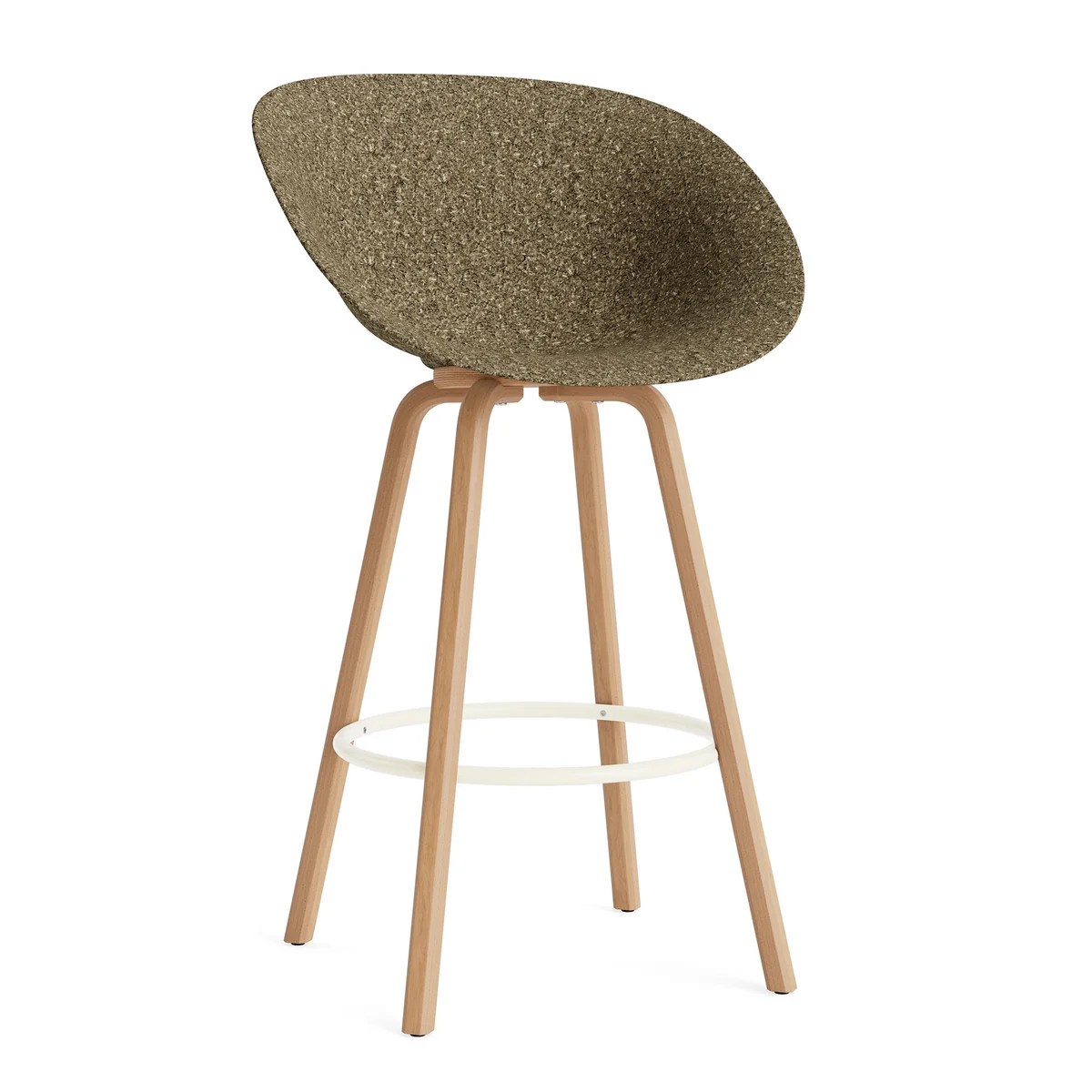 Normann Copenhagen - Mat chaise de bar avec accoudoirs 75 cm, seaweed / cream