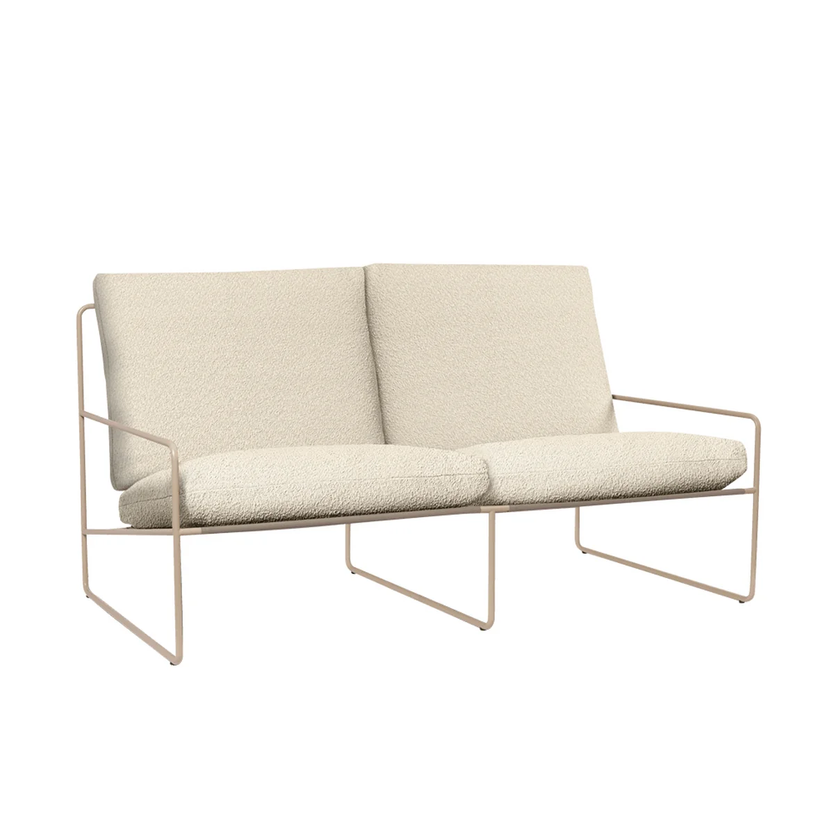 Ferm Living - Desert Outdoor Canapé 2 places, cashmere / blanc cassé (Pure Bouclé) Ferm Living - Desert Outdoor Canapé 2 places, cashmere / blanc cassé (Pure Bouclé)
