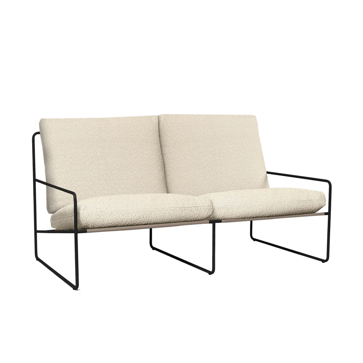 Ferm Living - Desert Outdoor Canapé 2 places, noir / blanc cassé (Pure Bouclé) Ferm Living - Desert Outdoor Canapé 2 places, noir / blanc cassé (Pure Bouclé)