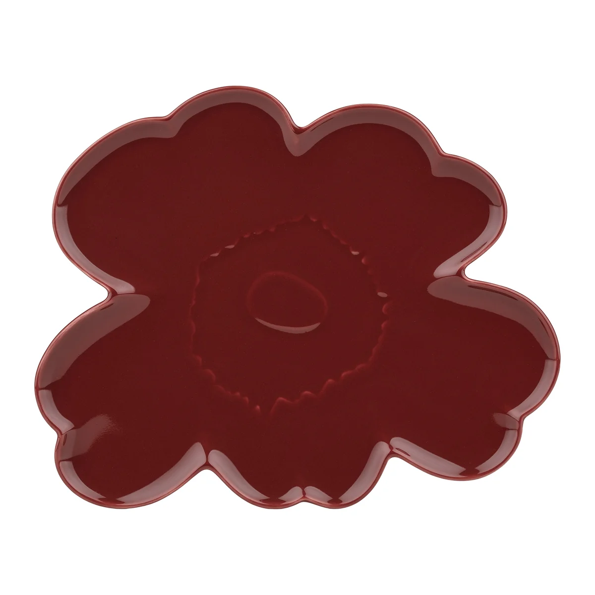 Marimekko - Unikko Assiette, Ø 32 cm, bourgogne