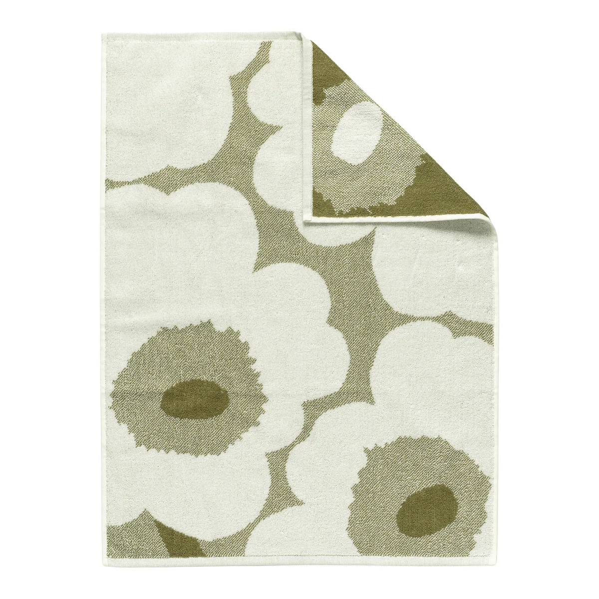 Marimekko - Unikko Serviette de bain 50 x 70 cm, green umber / cream