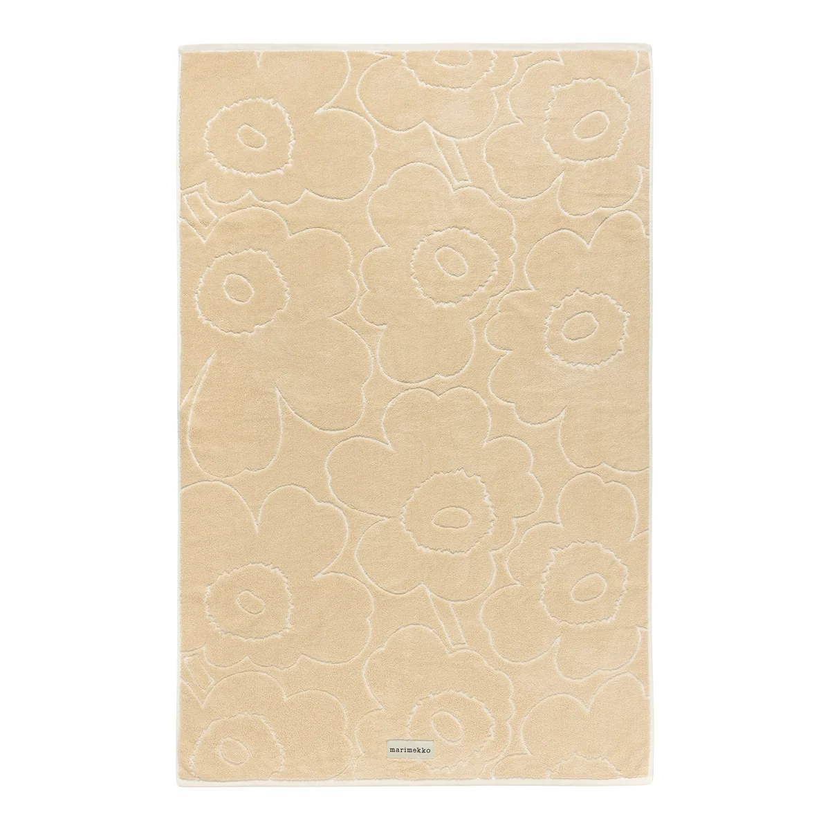 Marimekko - Piirto Unikko drap de bain, 100 x 160 cm, paille / blanc cassé