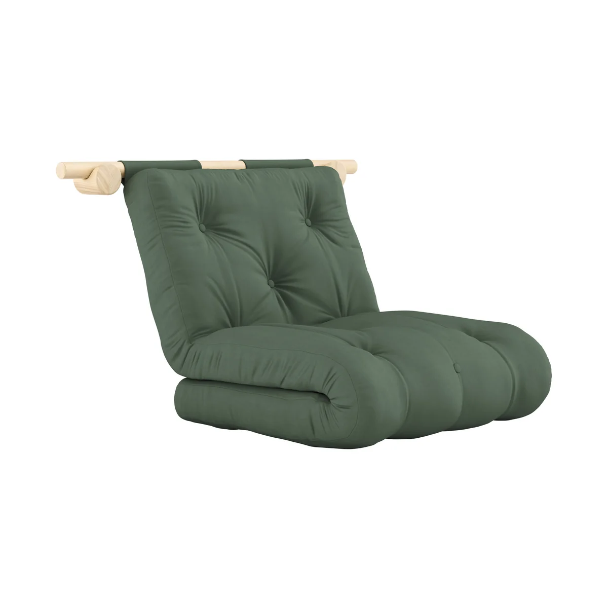 Karup - Hooked Fauteuil-lit avec matelas Bravo 75 x 200 cm, vert olive Karup - Hooked Fauteuil-lit avec matelas Bravo 75 x 200 cm, vert olive
