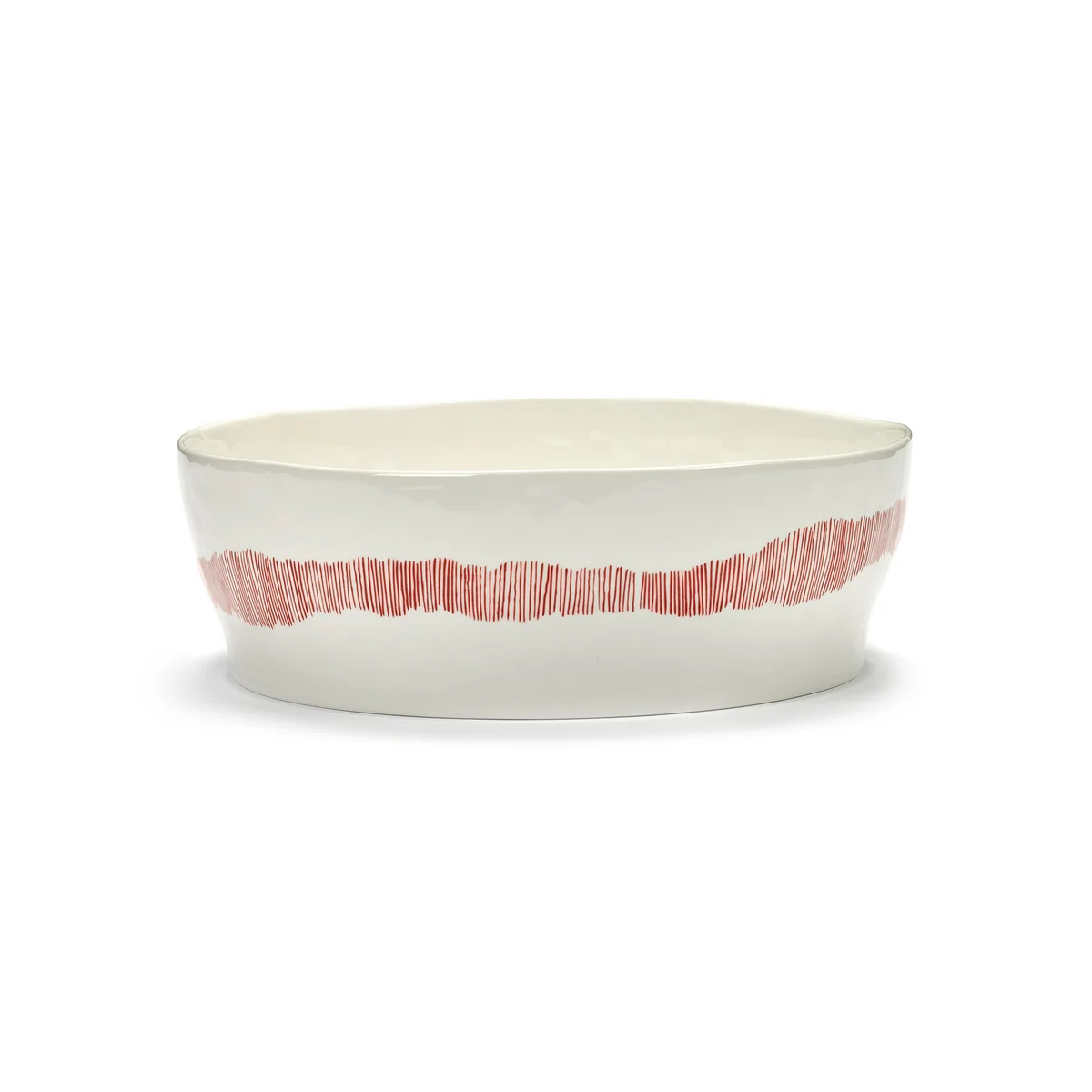 Serax - Feast saladier, blanc / rouge rayures