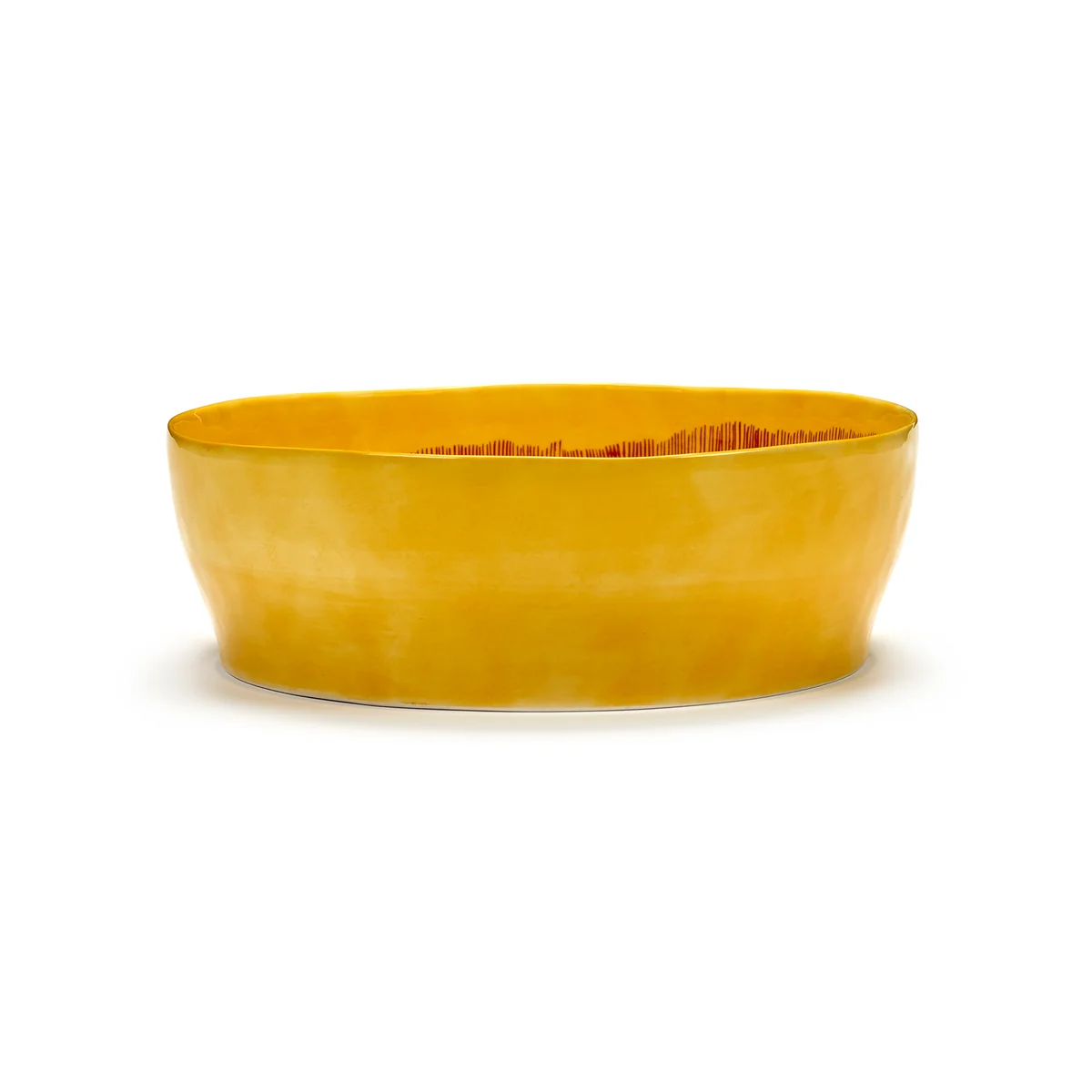 Serax - Feast saladier, jaune / rouge rayures Serax - Feast saladier, jaune / rouge rayures