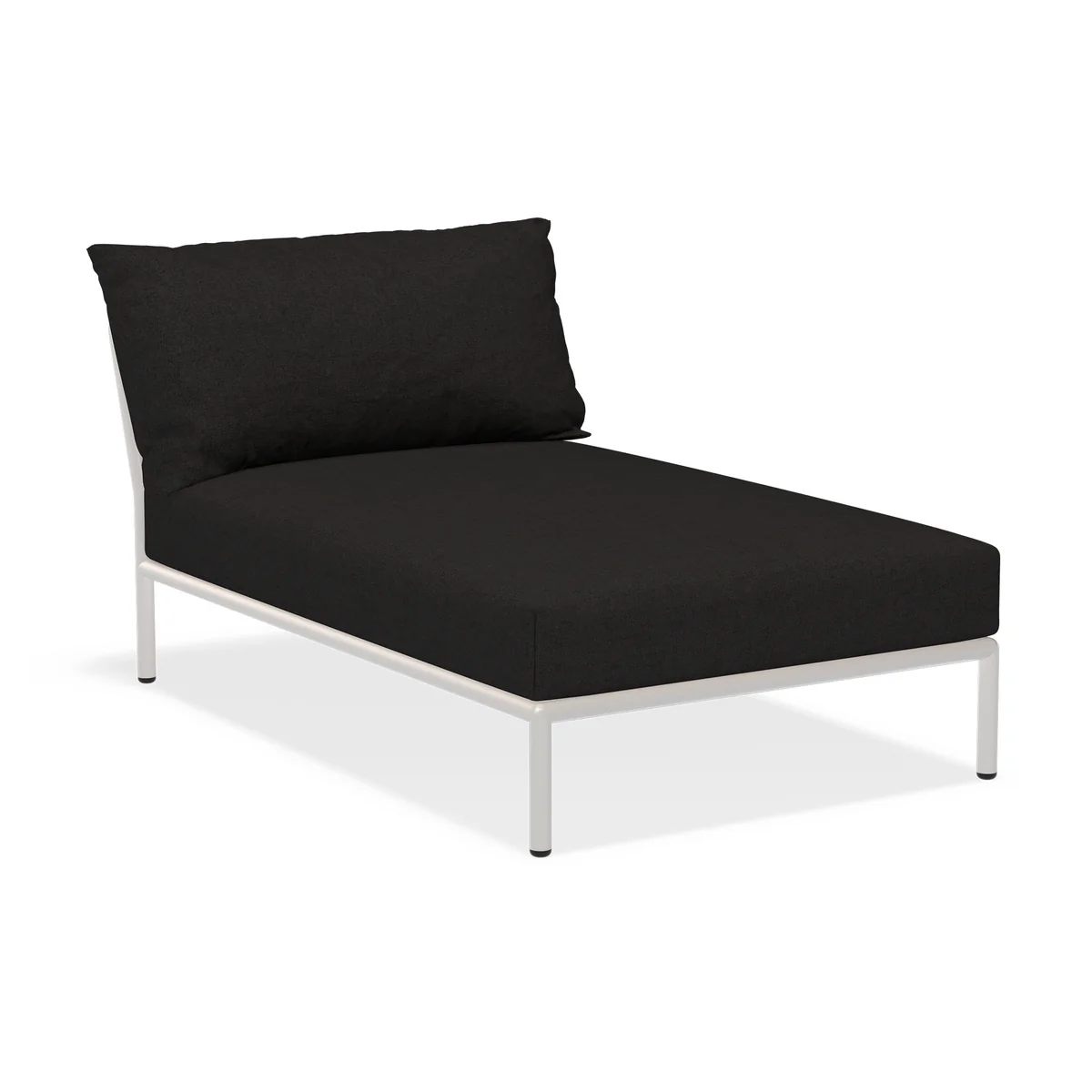 HOUE - Level 2 Chaise Longue, muted white / charcoal HOUE - Level 2 Chaise Longue, muted white / charcoal
