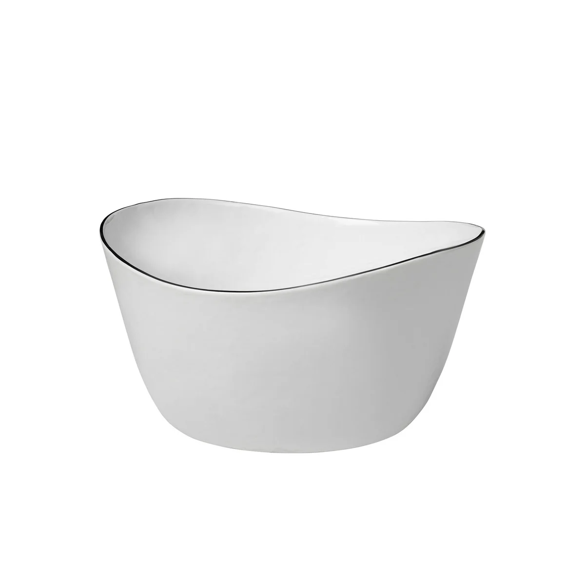 Broste Copenhagen - Salt Plat de service, Ø 24 x 13 cm, blanc / noir Broste Copenhagen - Salt Plat de service, Ø 24 x 13 cm, blanc / noir