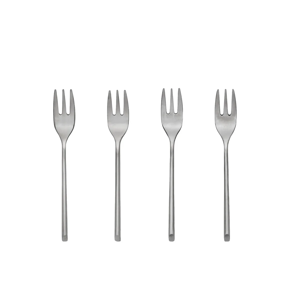 Broste Copenhagen - Fourchette à gâteau Sletten, acier inoxydable satiné (4 pièces)