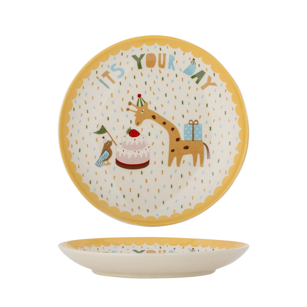 Bloomingville Mini - Celebrate Assiette, Ø 16 cm, jaune Bloomingville Mini - Celebrate Assiette, Ø 16 cm, jaune