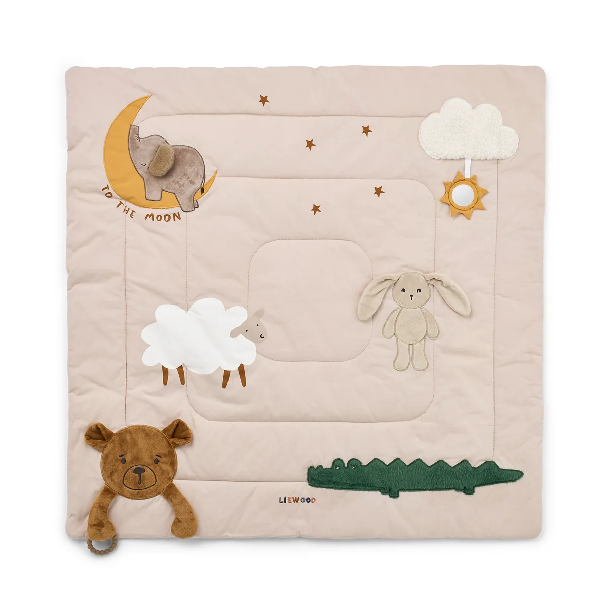 LIEWOOD - Couverture d'activité Bernet, 95 x 95 cm, sandy multi mix