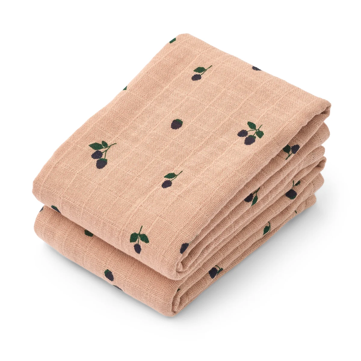 LIEWOOD - Linge en mousseline de coton biologique Lewis, mini berry, pale tuscany (lot de 2)