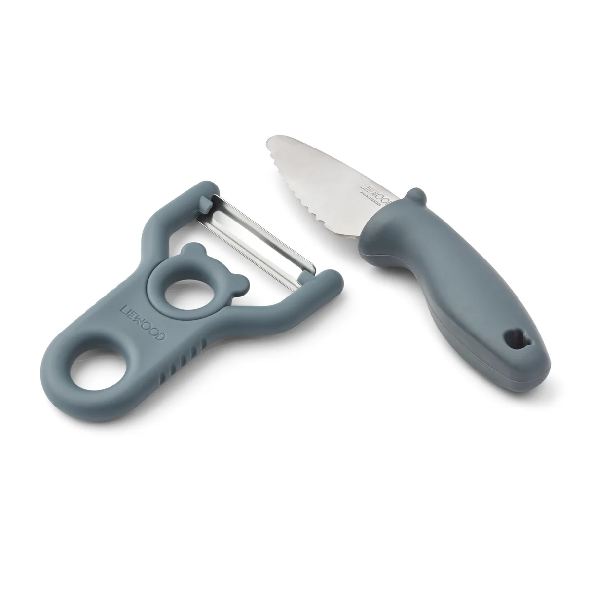 LIEWOOD - Pertense éplucheur et couteau, bleu baleine (2 pcs.)