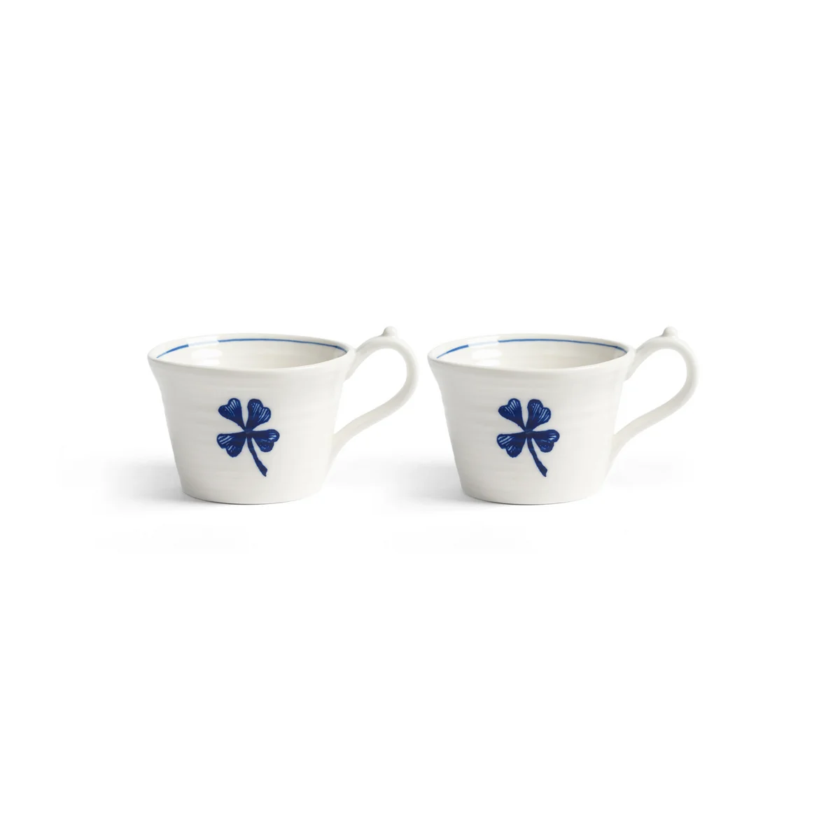 & klevering - Anouk Tasse, trèfle à quatre feuilles, 250 ml, bleu (lot de 2) & klevering - Anouk Tasse, trèfle à quatre feuilles, 250 ml, bleu (lot de 2)