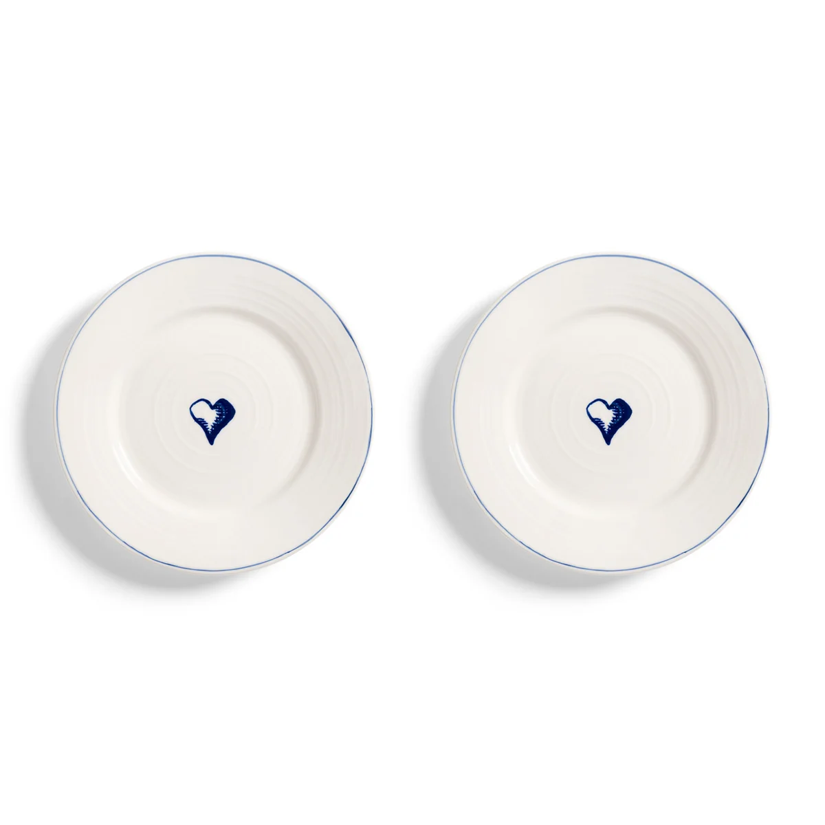 & klevering - Anouk Assiette, cœur, Ø 21 cm,, bleu (set de 2) & klevering - Anouk Assiette, cœur, Ø 21 cm,, bleu (set de 2)