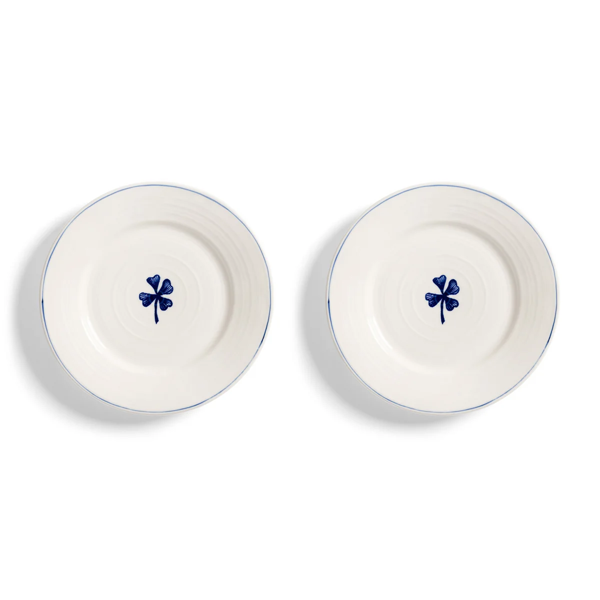 & klevering - Anouk Assiette, Trèfle, Ø 21 cm, bleu (set de 2) & klevering - Anouk Assiette, Trèfle, Ø 21 cm, bleu (set de 2)