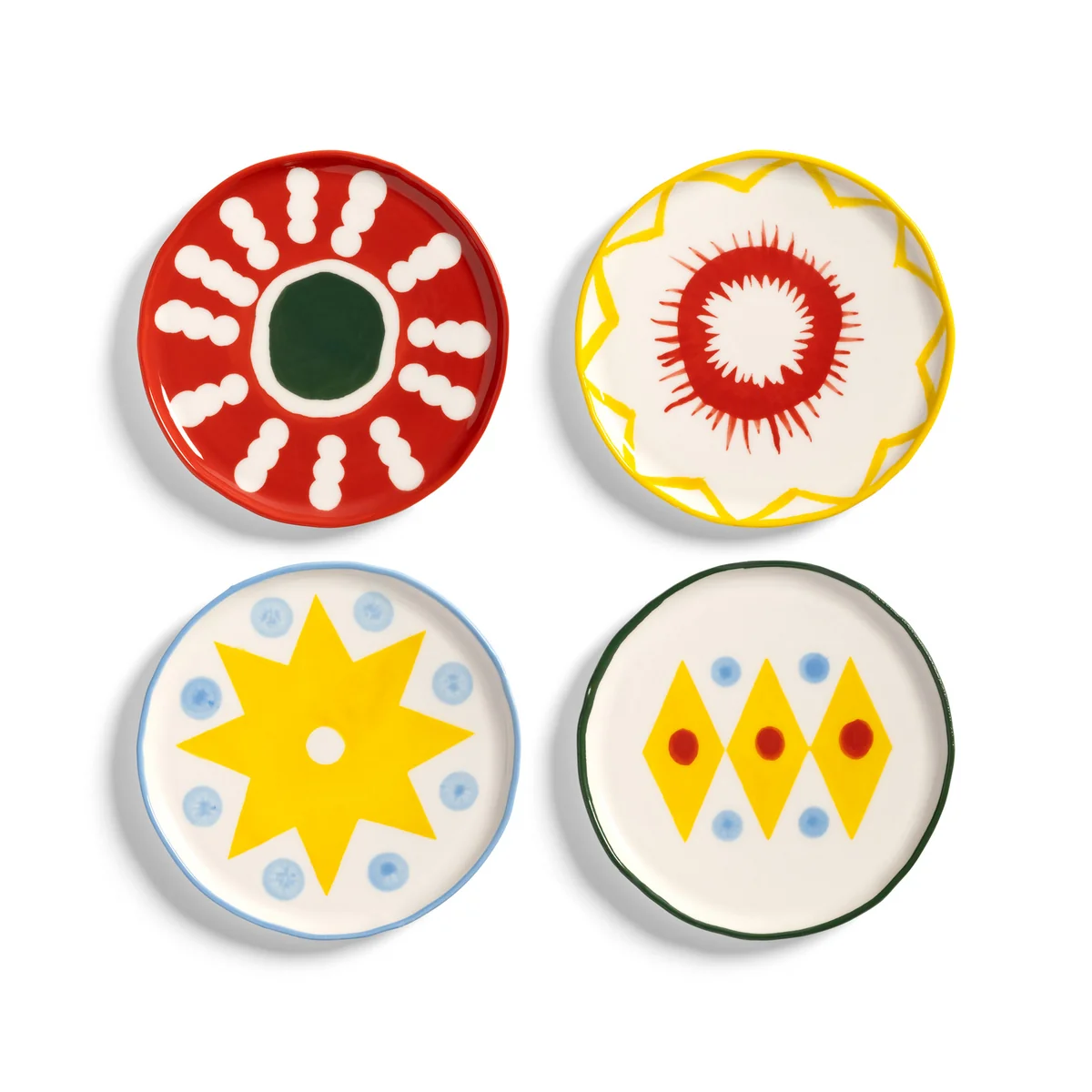 & klevering - Festivo Assiette, Ø 13 cm, multicolore (set de 4) & klevering - Festivo Assiette, Ø 13 cm, multicolore (set de 4)