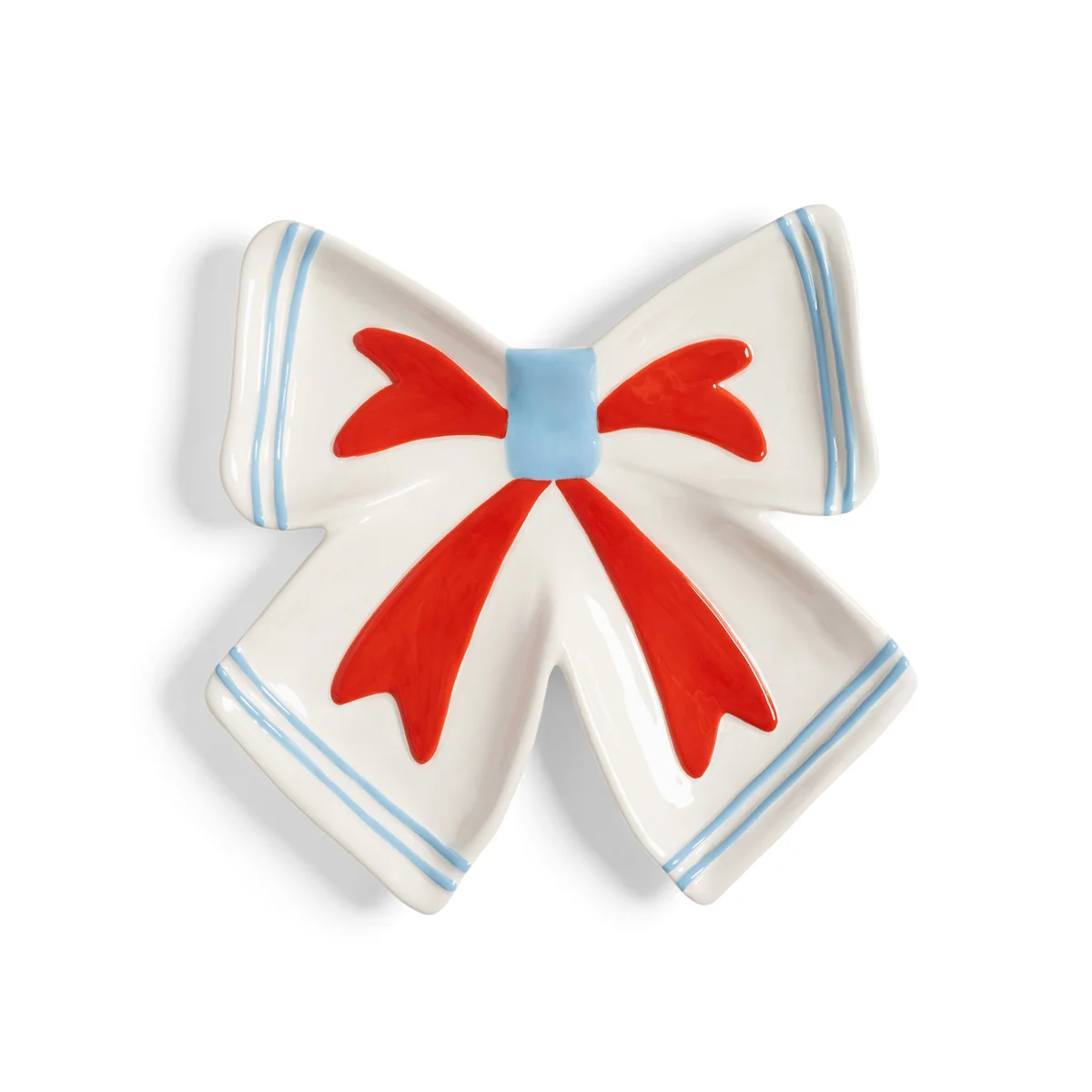 & klevering - Ribbon Coupe décorative, 22 x 22 cm, blanc cassé / rouge & klevering - Ribbon Coupe décorative, 22 x 22 cm, blanc cassé / rouge