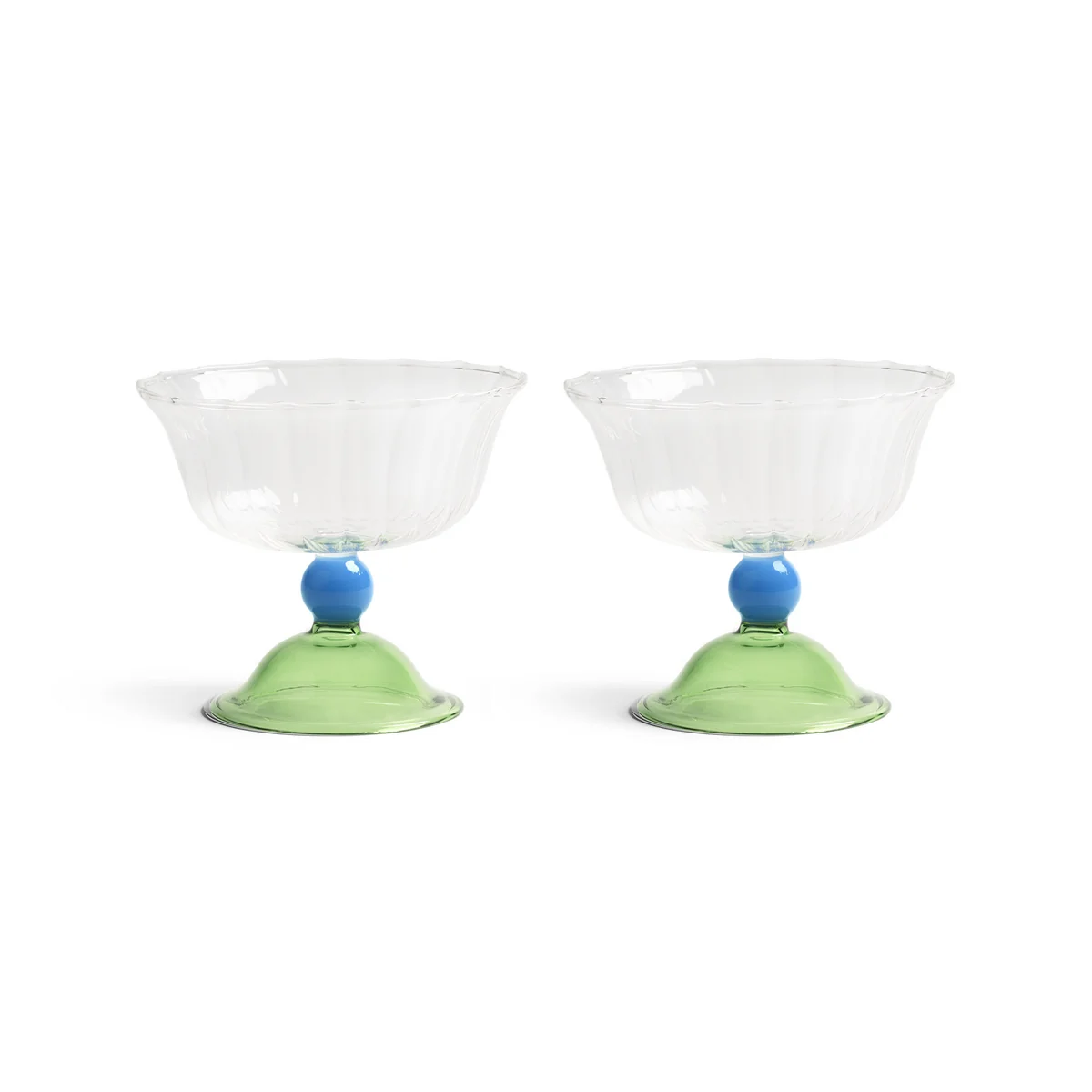 & klevering - Tulip Verre à coupe, 300 ml, vert (set de 2) & klevering - Tulip Verre à coupe, 300 ml, vert (set de 2)