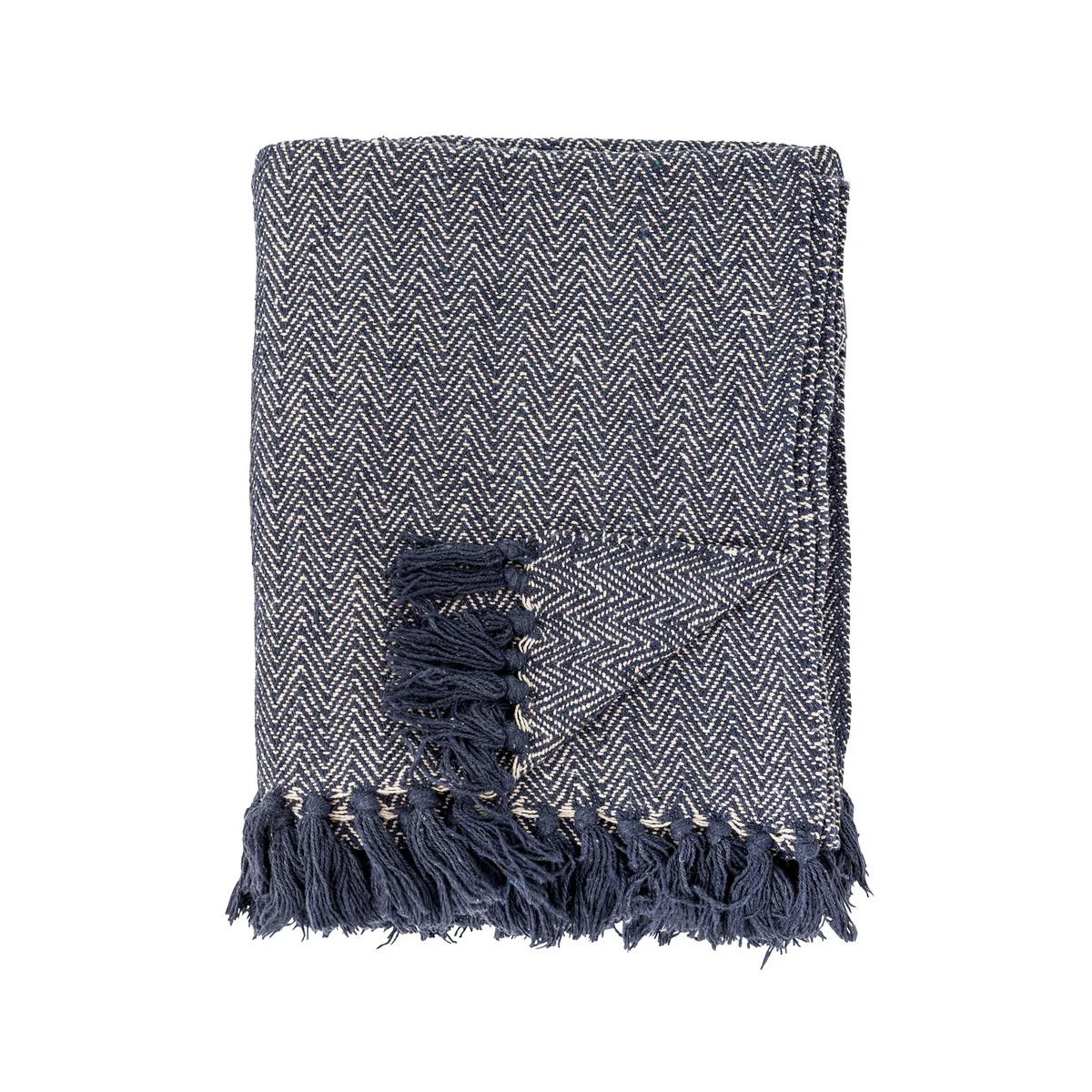 Bloomingville - Herringbone Couverture, 130 x 160 cm, noir Bloomingville - Herringbone Couverture, 130 x 160 cm, noir