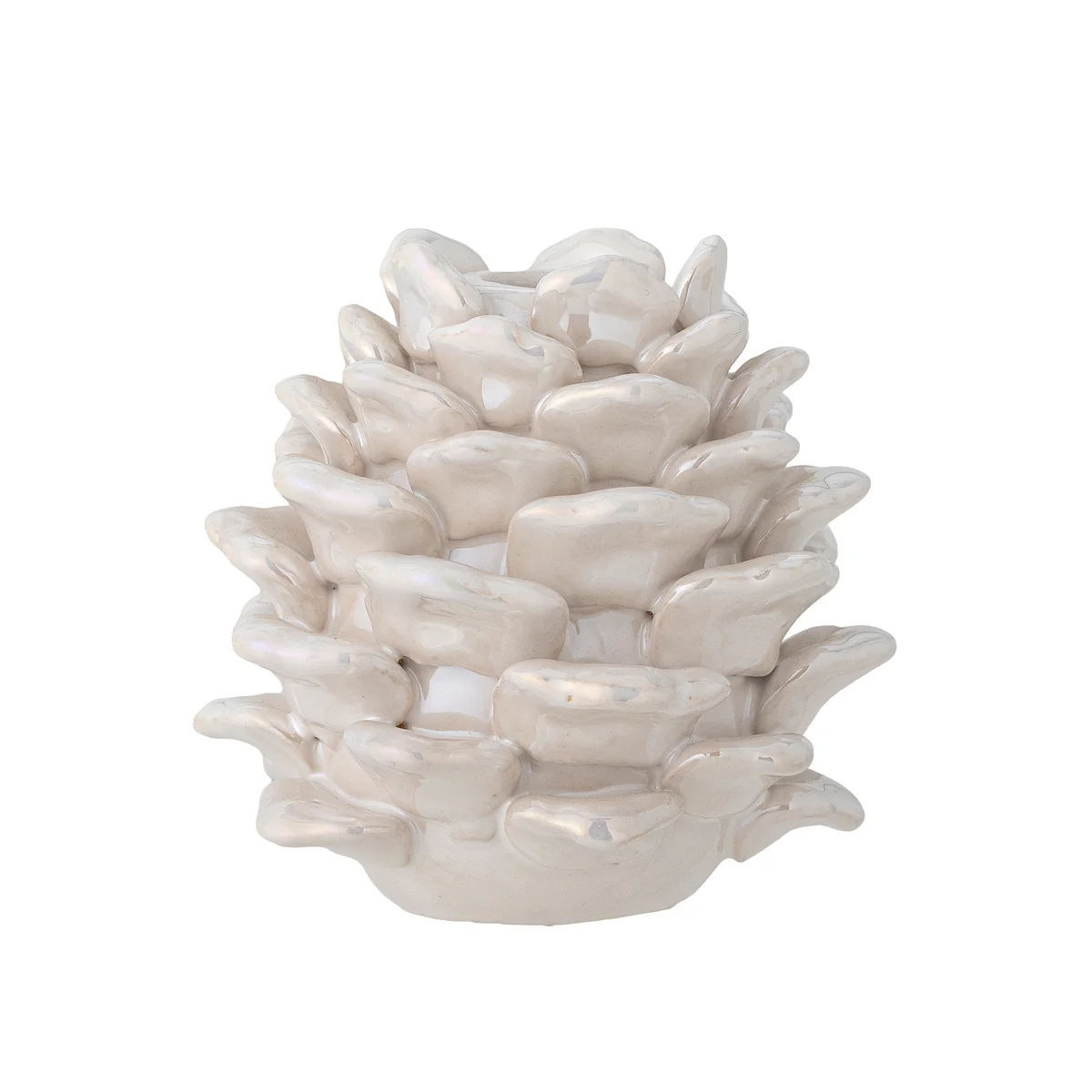 Bloomingville - Pine Bougeoir, Ø 10,5 x H 10 cm, blanc