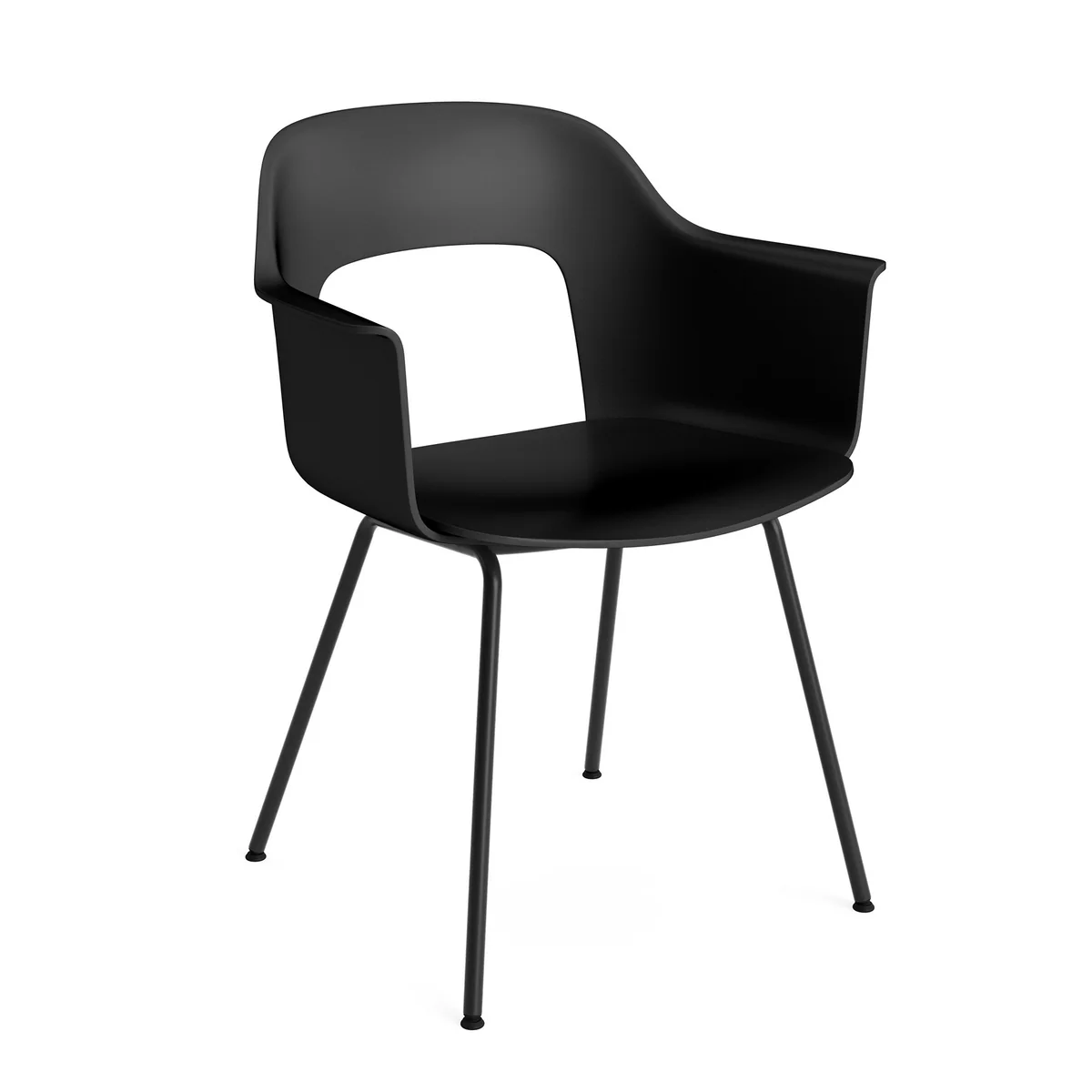 HAY - Layout 211 Chaise avec accoudoirs, noir / noir (patins en plastique)
