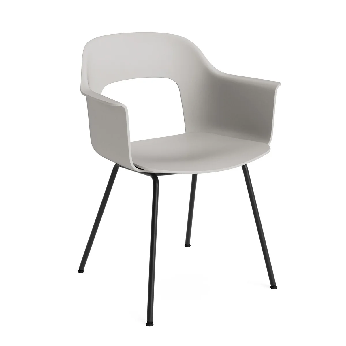 HAY - Layout 211 Chaise avec accoudoirs, noir / sky grey (patins en plastique)