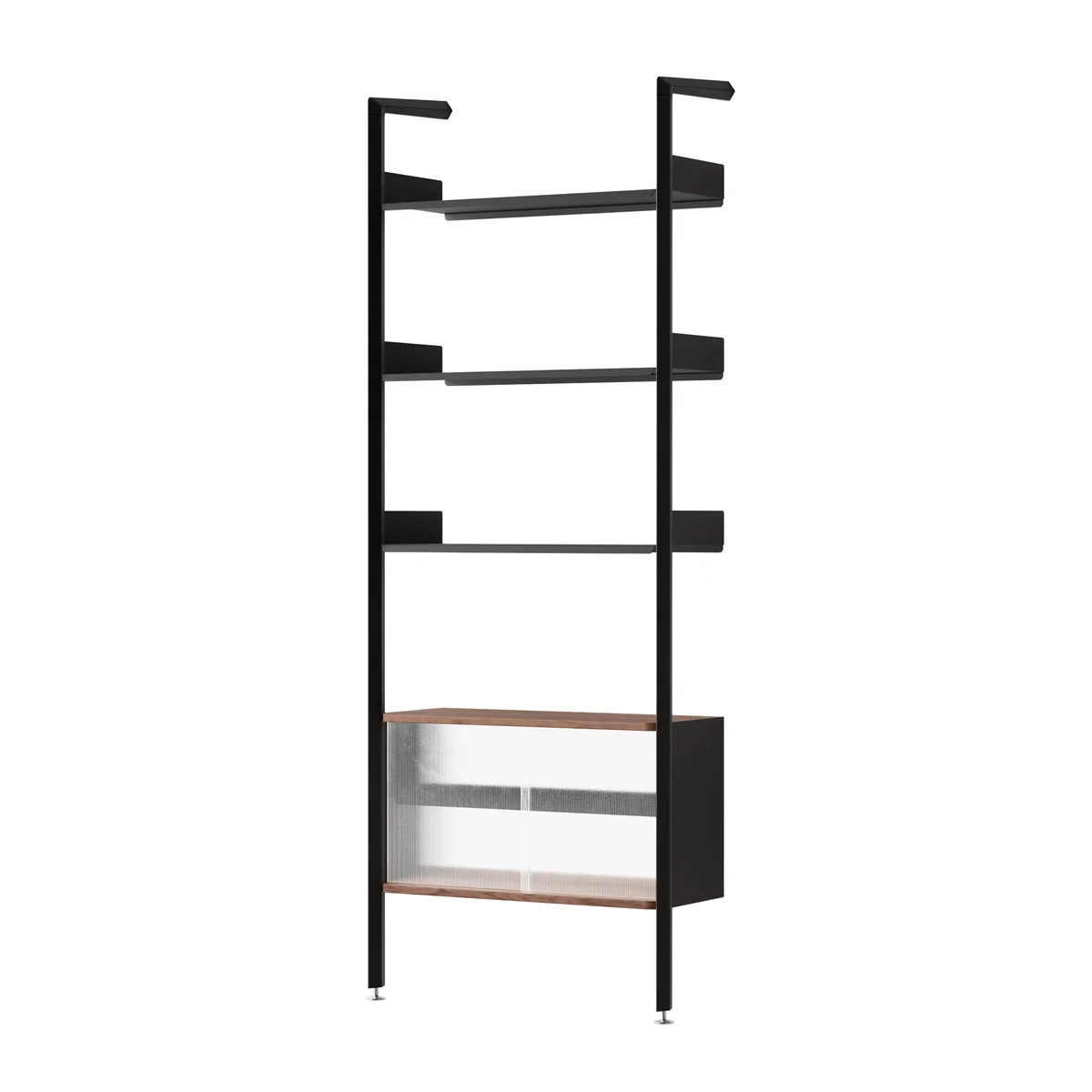 & Tradition - Rombe IF3 Étagère avec élément de rangement, étagères anthracite / placage noyer & Tradition - Rombe IF3 Étagère avec élément de rangement, étagères anthracite / placage noyer