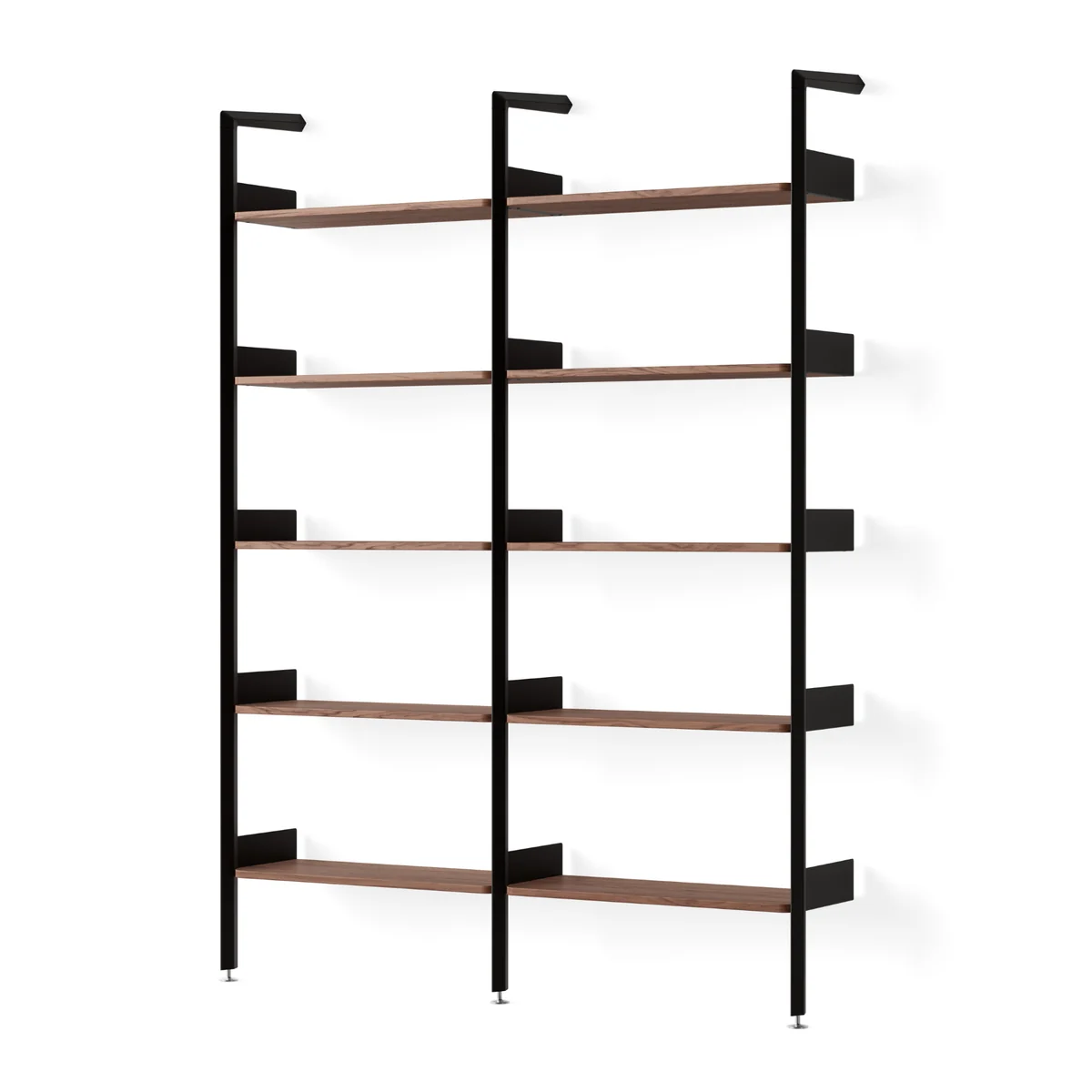 & Tradition - Rombe Configuration A Étagère, anthracite / étagères en placage de noyer & Tradition - Rombe Configuration A Étagère, anthracite / étagères en placage de noyer