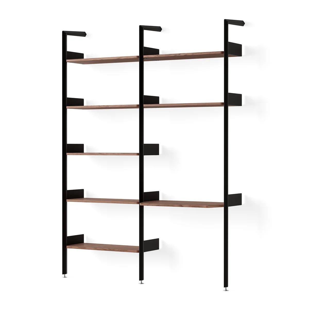 & Tradition - Rombe Configuration B Étagère avec plateau de bureau, placage noyer / anthracite / étagères placage noyer & Tradition - Rombe Configuration B Étagère avec plateau de bureau, placage noyer / anthracite / étagères placage noyer