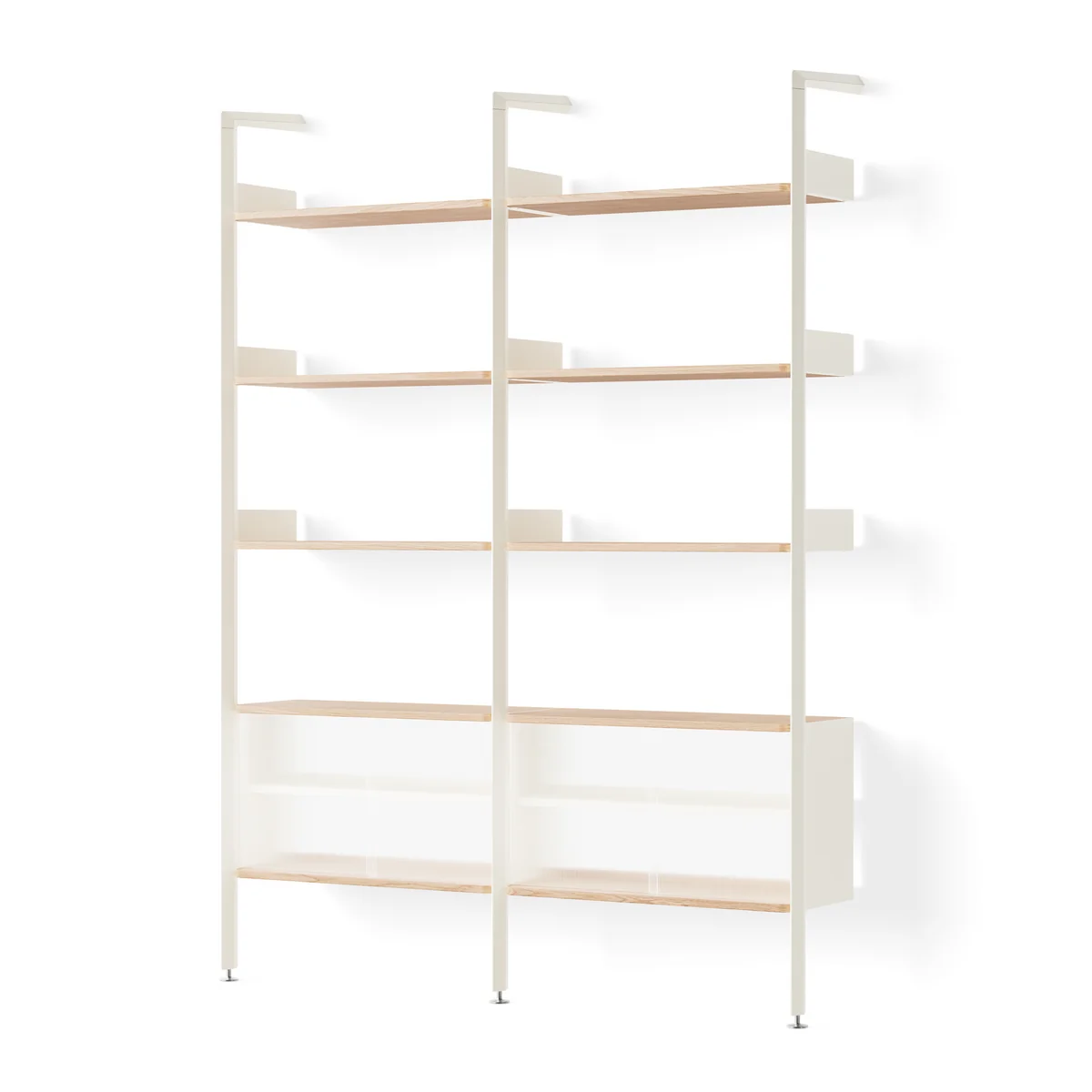 & Tradition - Rombe Configuration E Étagère avec élément de rangement, étagères placage chêne / albâtre & Tradition - Rombe Configuration E Étagère avec élément de rangement, étagères placage chêne / albâtre