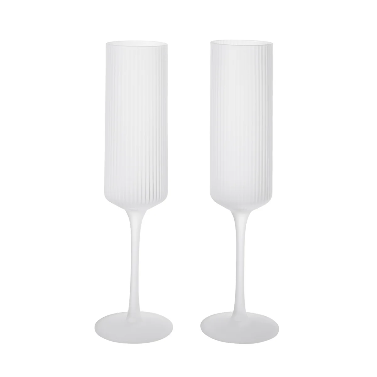 Ferm Living - Ripple Flûte à champagne, givrée (set de 2) Ferm Living - Ripple Flûte à champagne, givrée (set de 2)