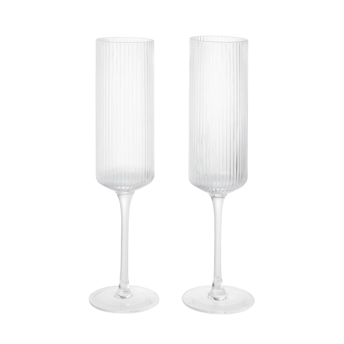 Ferm Living - Ripple Flûte à champagne, transparente (set de 2) Ferm Living - Ripple Flûte à champagne, transparente (set de 2)