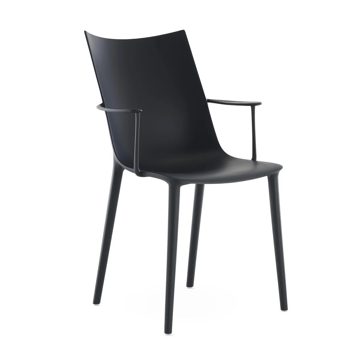 Kartell - H.H.H. Chaise avec accoudoirs, noir / mat Kartell - H.H.H. Chaise avec accoudoirs, noir / mat