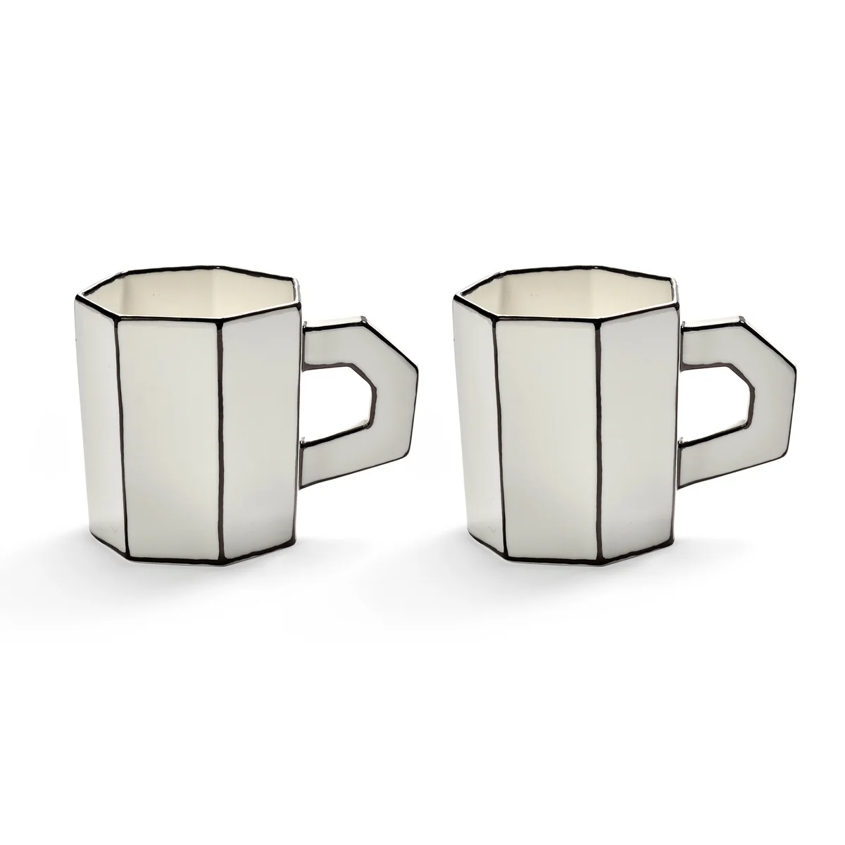 Serax - Carte Blanche Tasse à thé, 300 ml, blanc / noir (lot de 2)