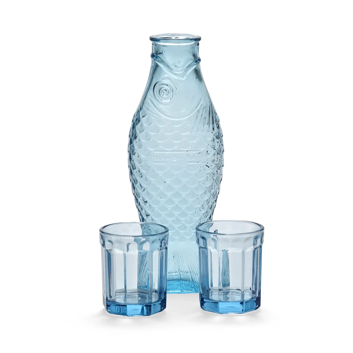 Serax - Fish & Fish Set carafe + 2 verres M, bleu Serax - Fish & Fish Set carafe + 2 verres M, bleu
