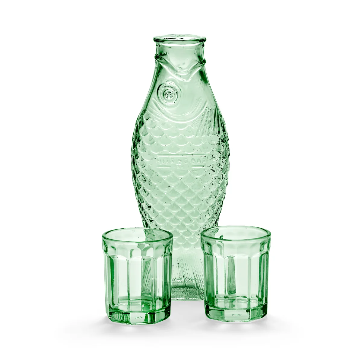 Serax - Fish & Fish Set carafe + 2 verres M, vert Serax - Fish & Fish Set carafe + 2 verres M, vert