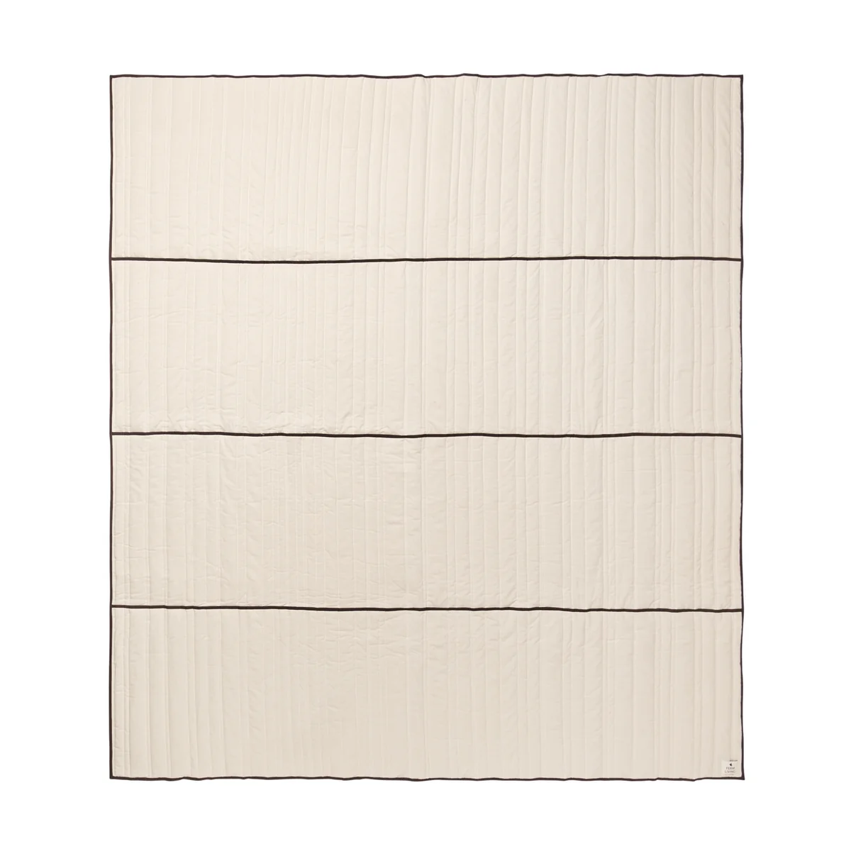 Ferm Living - Vari Couvre-lit, matelassé, Double, 260 x 230 cm, naturel / dark chocolate