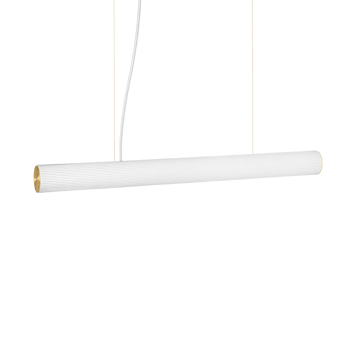 Ferm Living - Vuelta II LED Lampe suspendue, 100 cm, blanc / laiton Ferm Living - Vuelta II LED Lampe suspendue, 100 cm, blanc / laiton